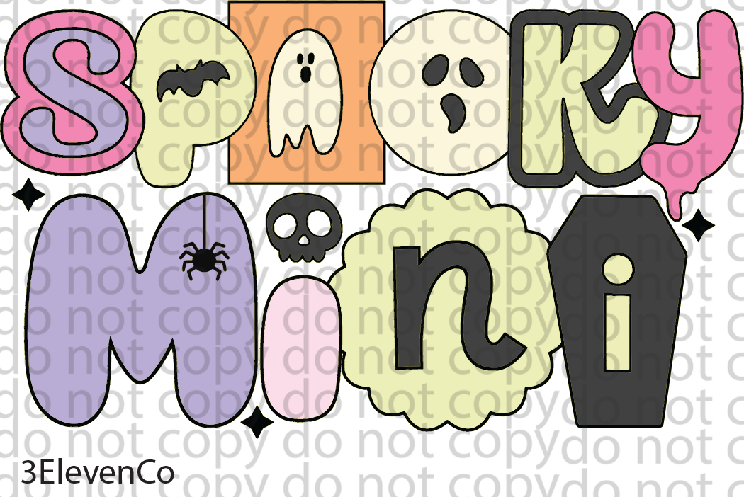 spooky boo retro vinyl sheet or decal or pen wrap