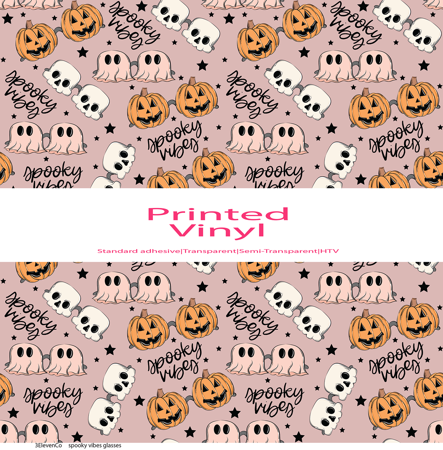 spooky vibes vinyl sheet or decal - pink or green