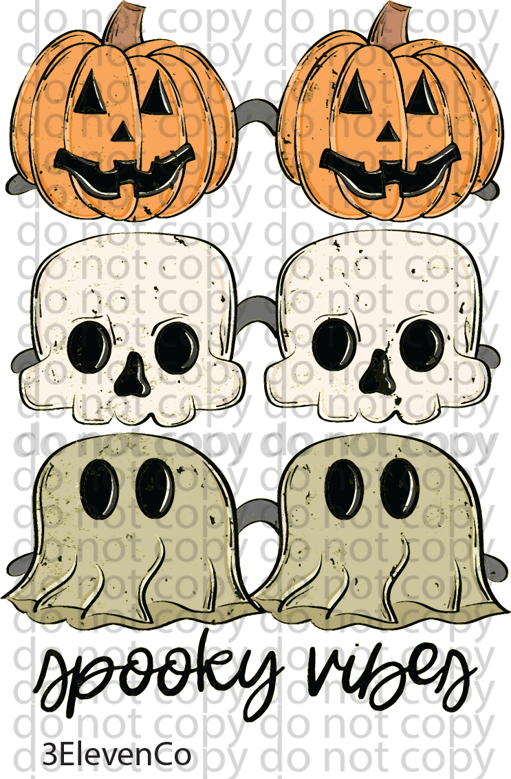 spooky vibes vinyl sheet or decal - pink or green