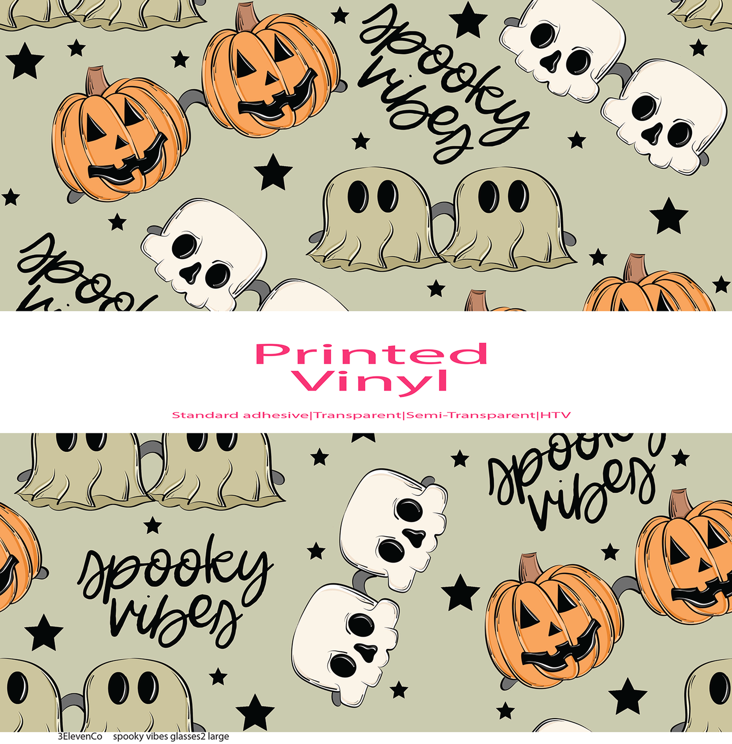 spooky vibes vinyl sheet or decal - pink or green