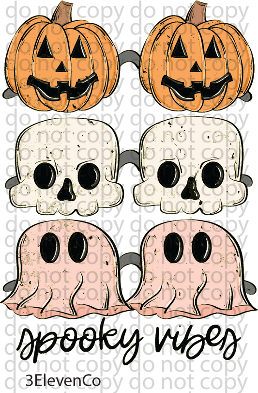 spooky vibes vinyl sheet or decal - pink or green