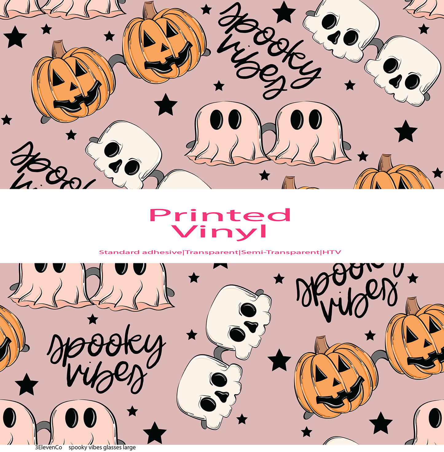 spooky vibes vinyl sheet or decal - pink or green