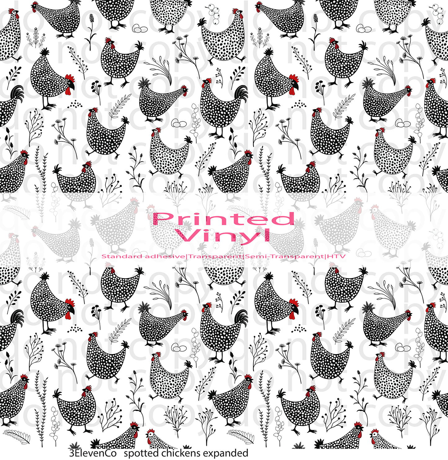 spotted chickens vinyl sheet