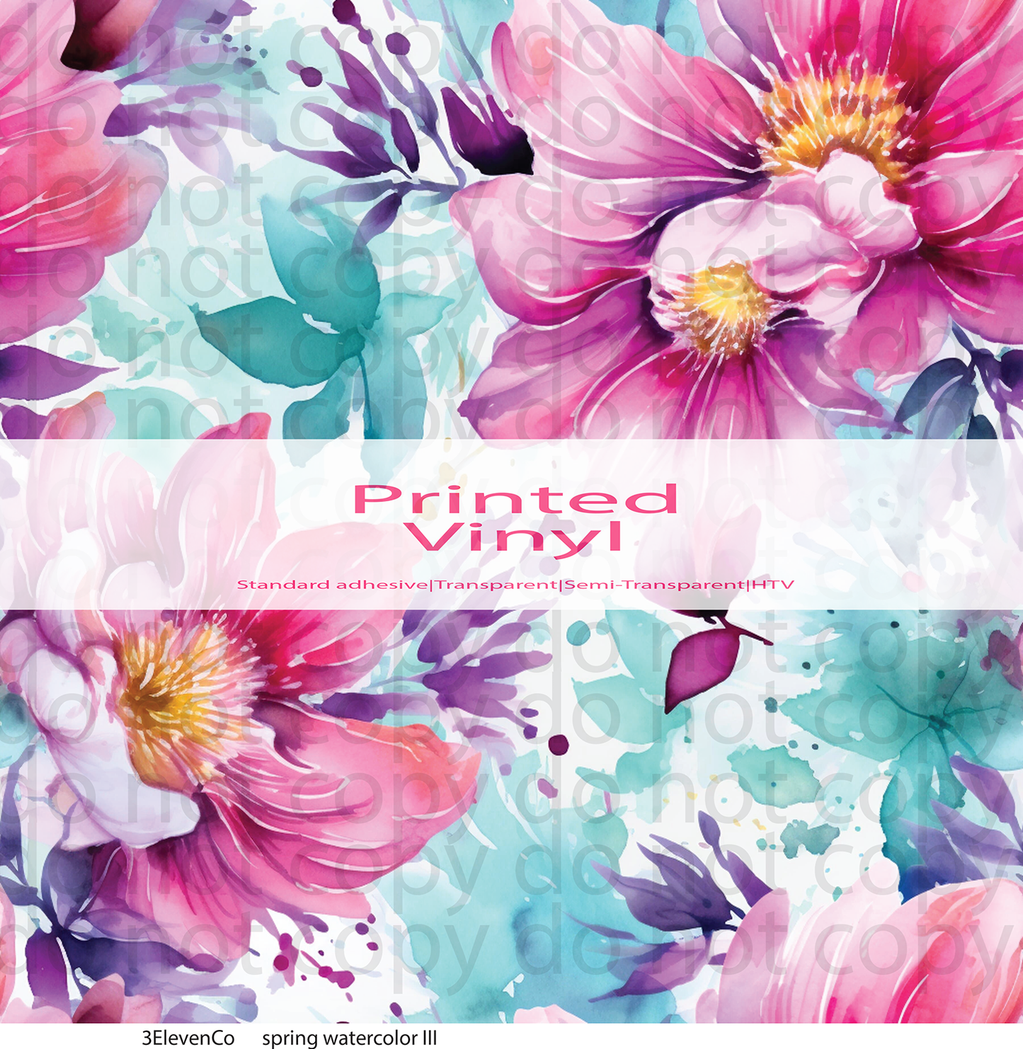 spring watercolor florals series 1 vinyl sheet