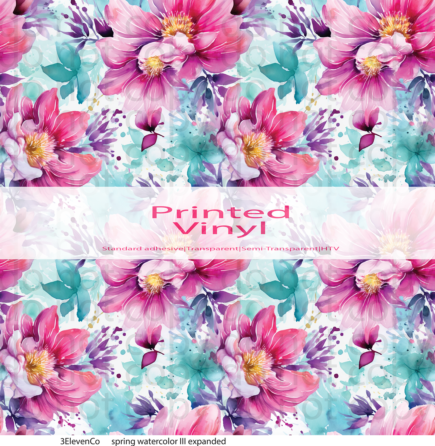 spring watercolor florals series 1 vinyl sheet