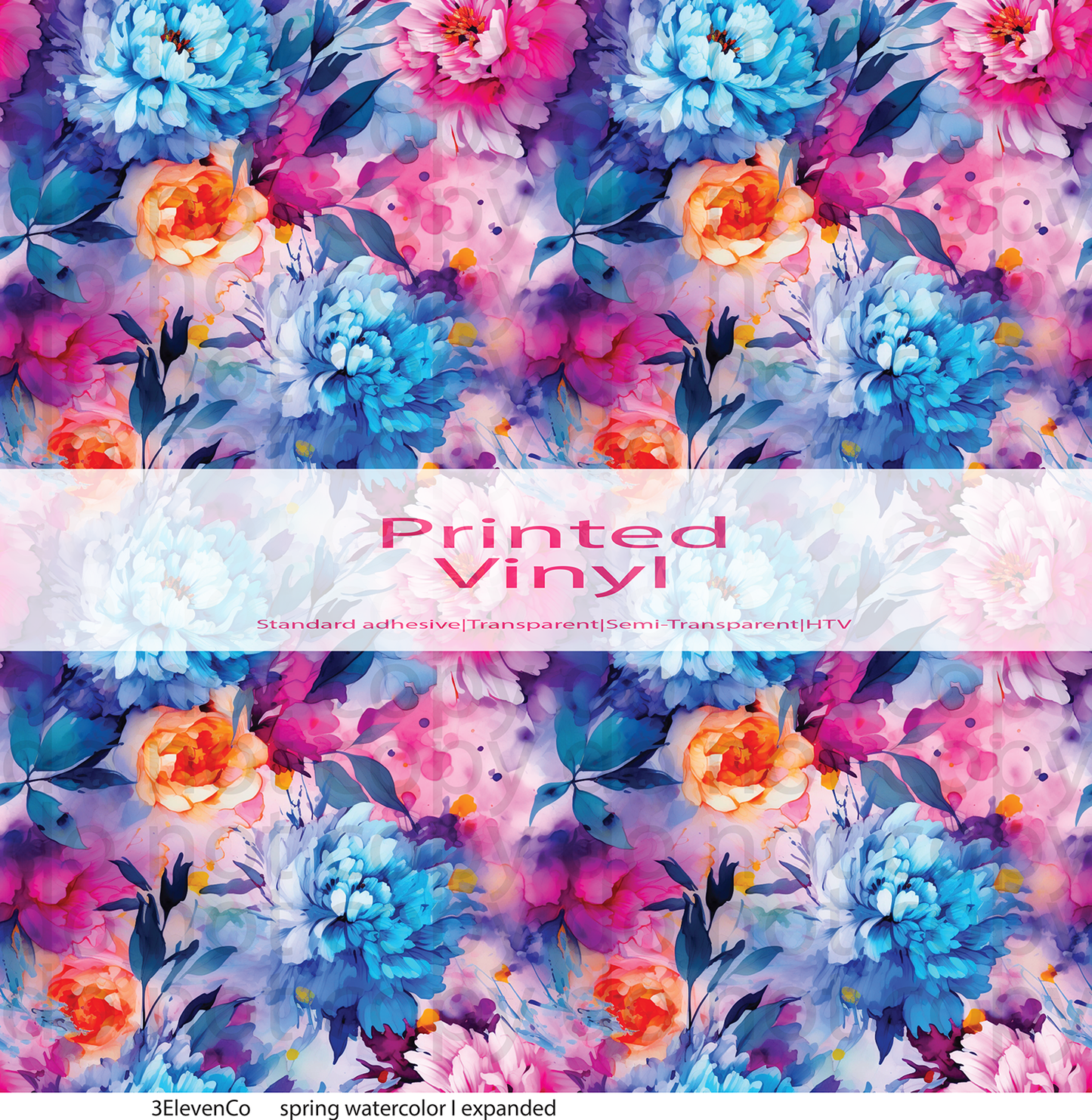 spring watercolor florals series 1 vinyl sheet