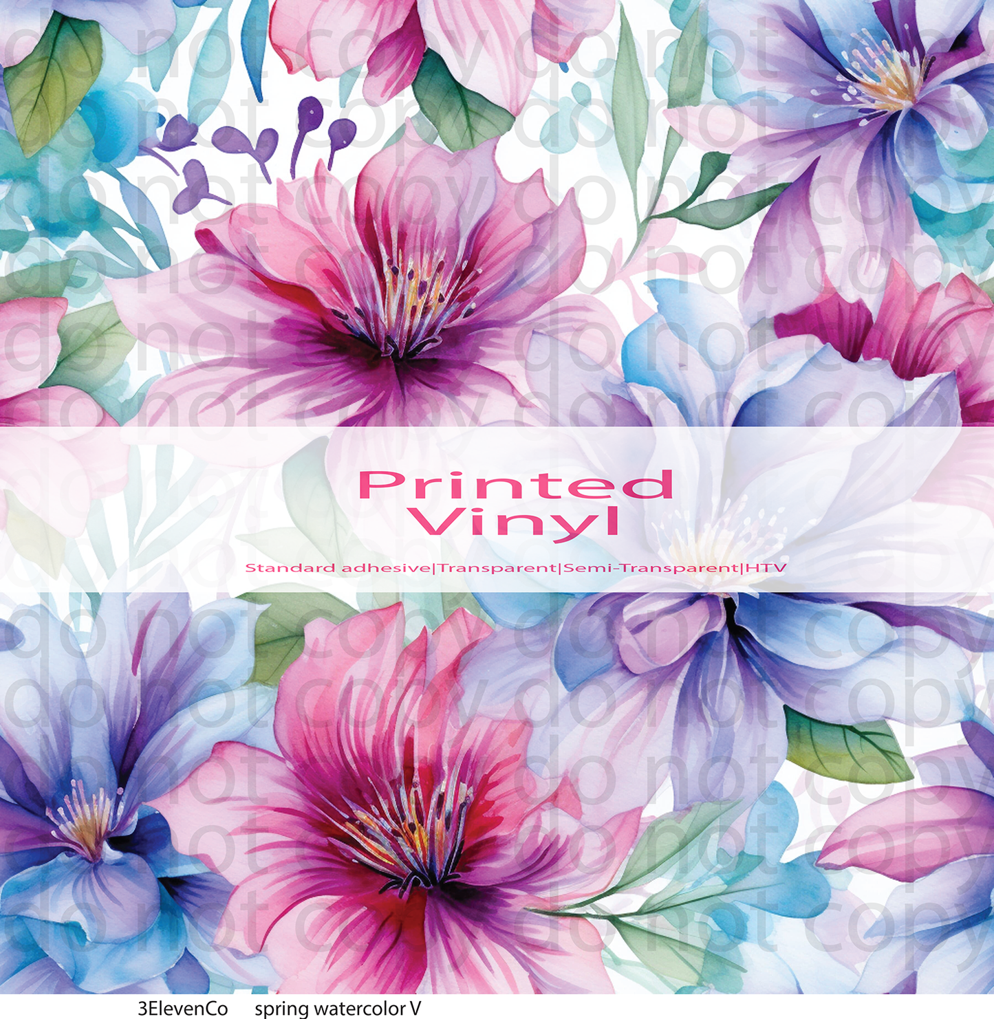 spring watercolor florals series 1 vinyl sheet