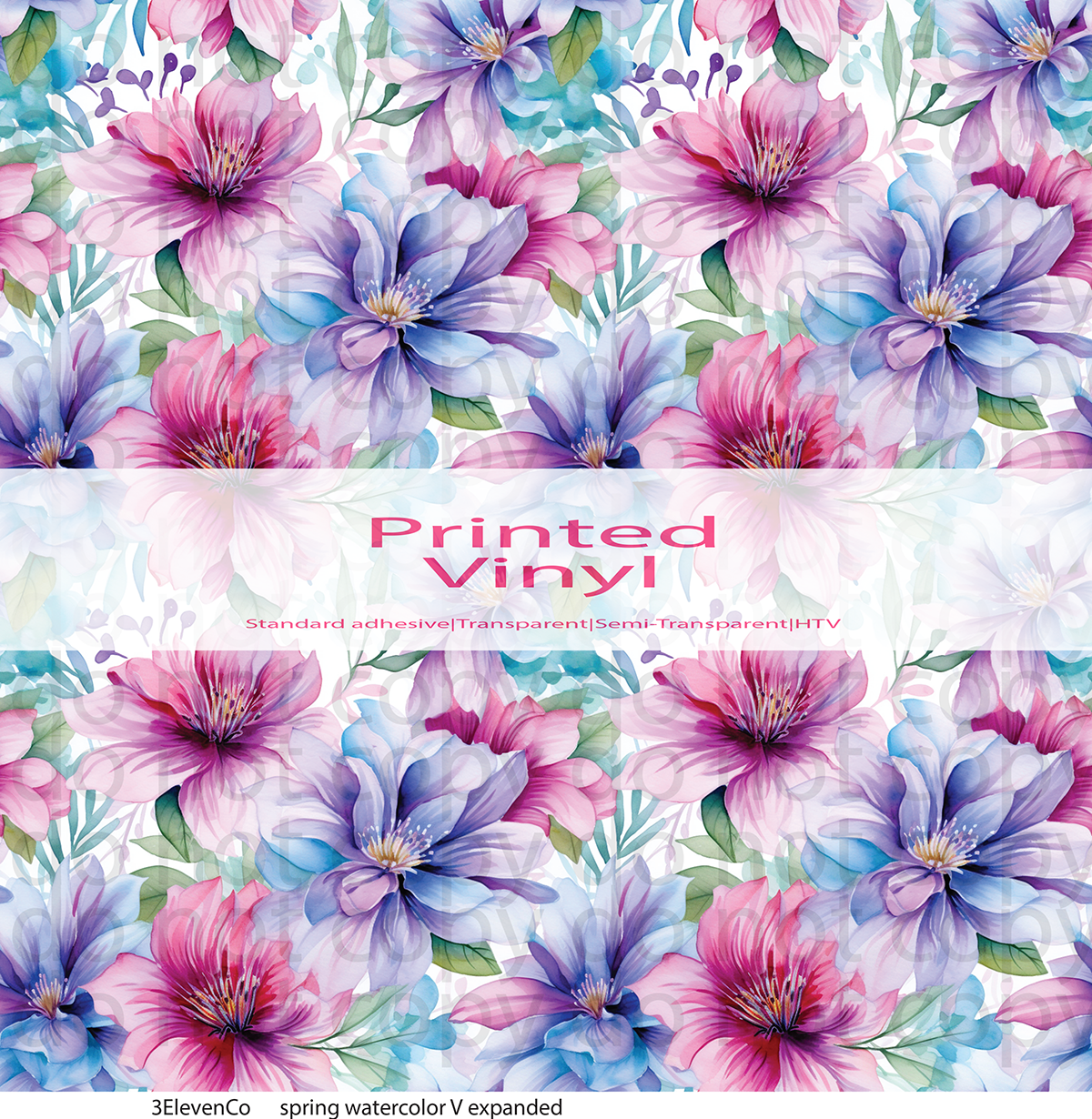 spring watercolor florals series 1 vinyl sheet