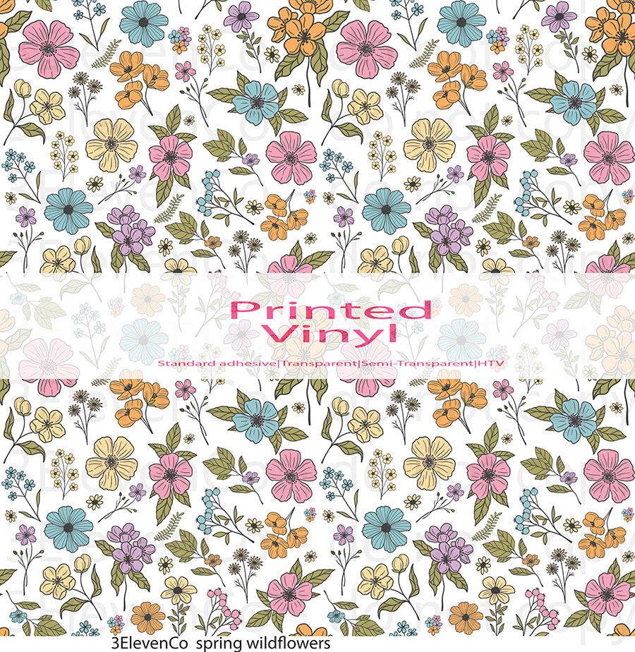 spring wildflowers vinyl sheet