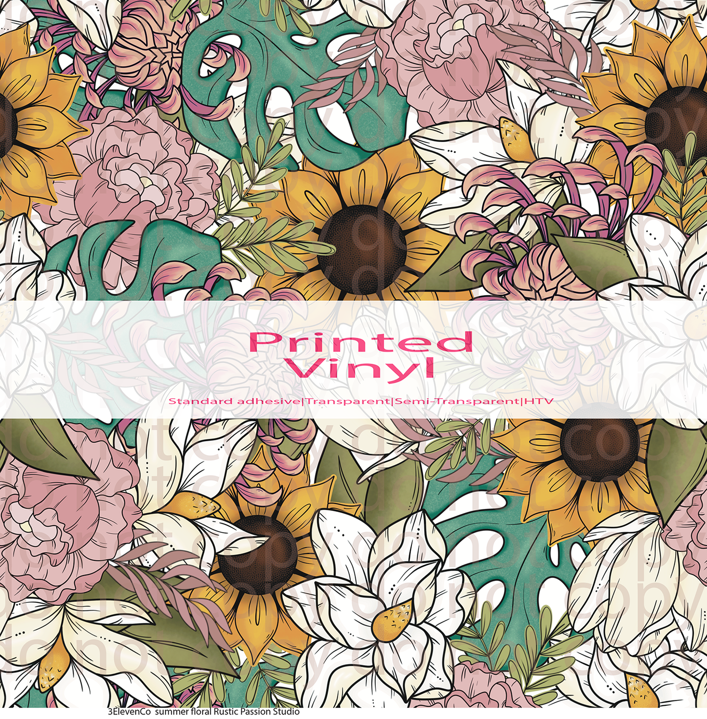 Summer Florals by Rustic Passion Studio vinyl sheet