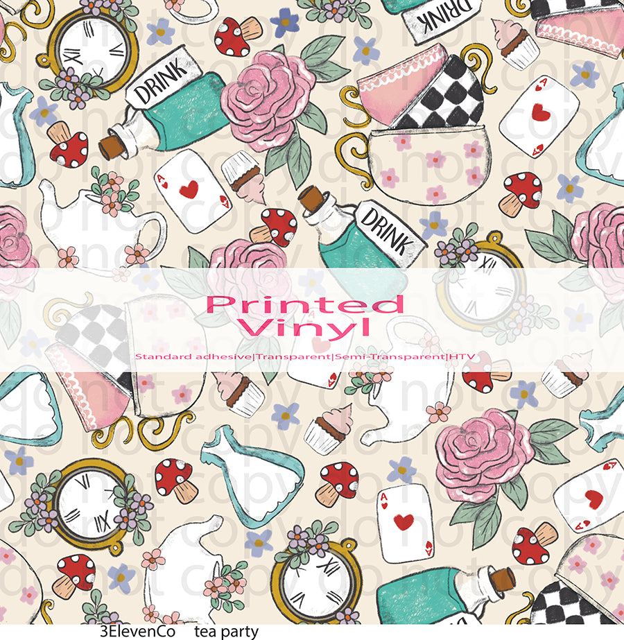 tea party vinyl sheet