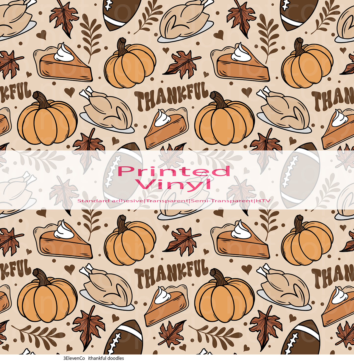 thankful doodles vinyl sheet or element sheet