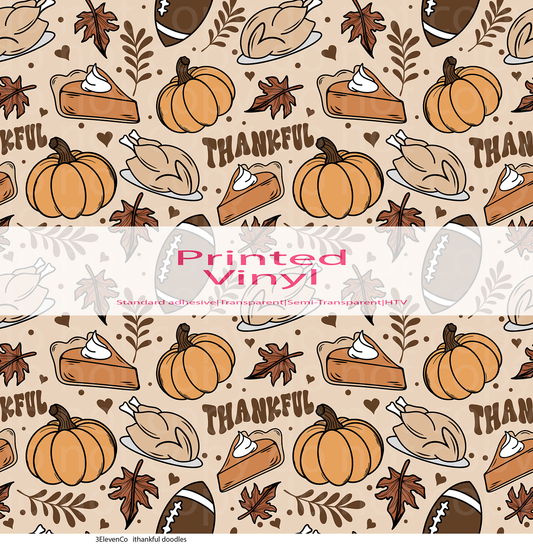 thankful doodles vinyl sheet or element sheet