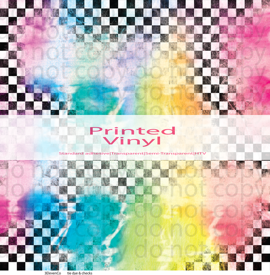 checker tie dye vinyl sheet