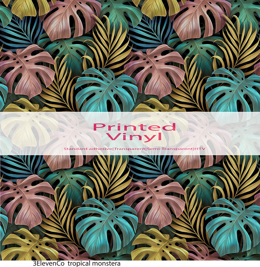 tropical monstera vinyl sheet