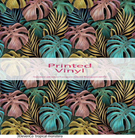 tropical monstera vinyl sheet