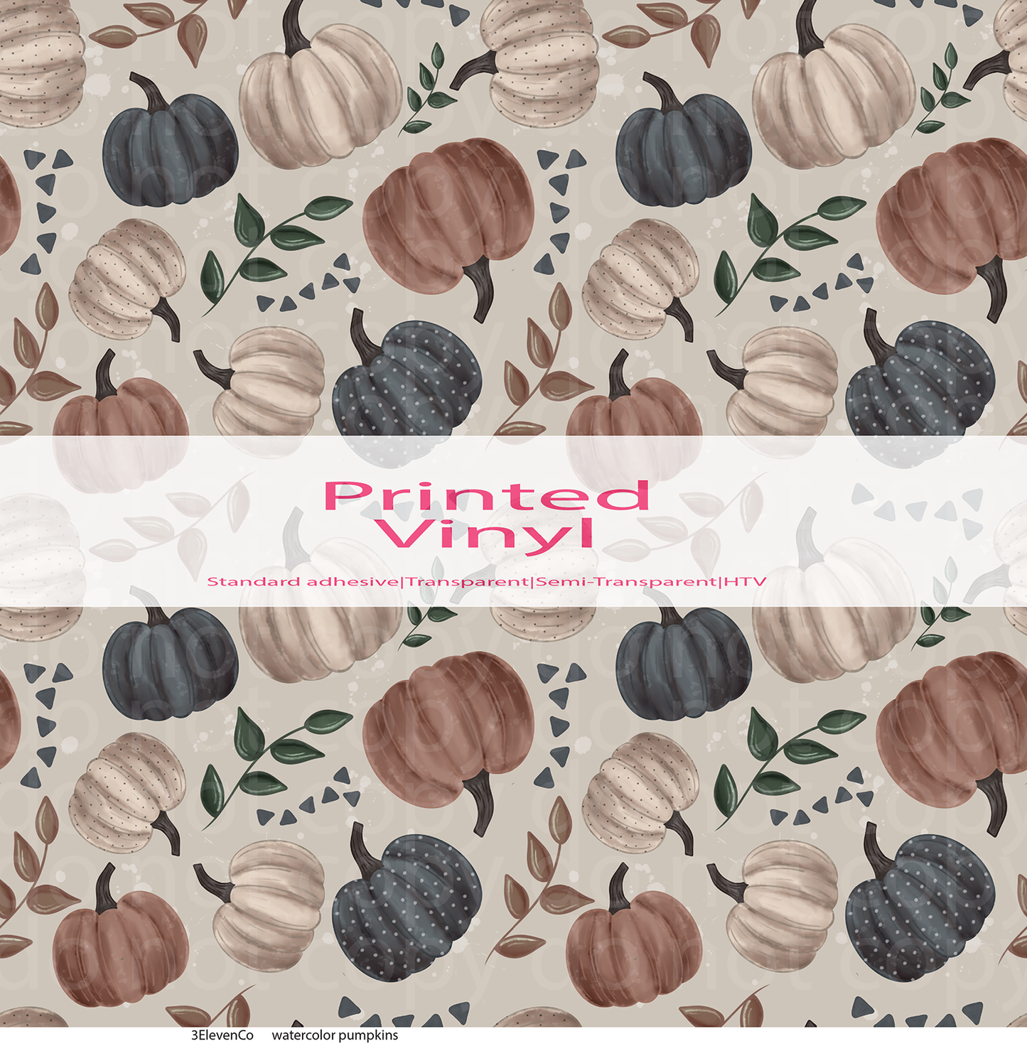 watercolor pumpkins vinyl sheet or decal