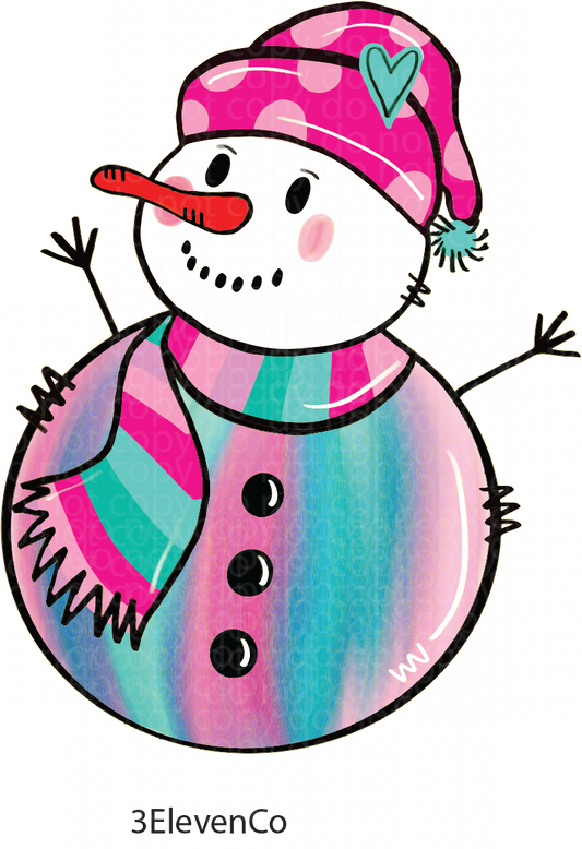 watercolor snowman decal or sticker