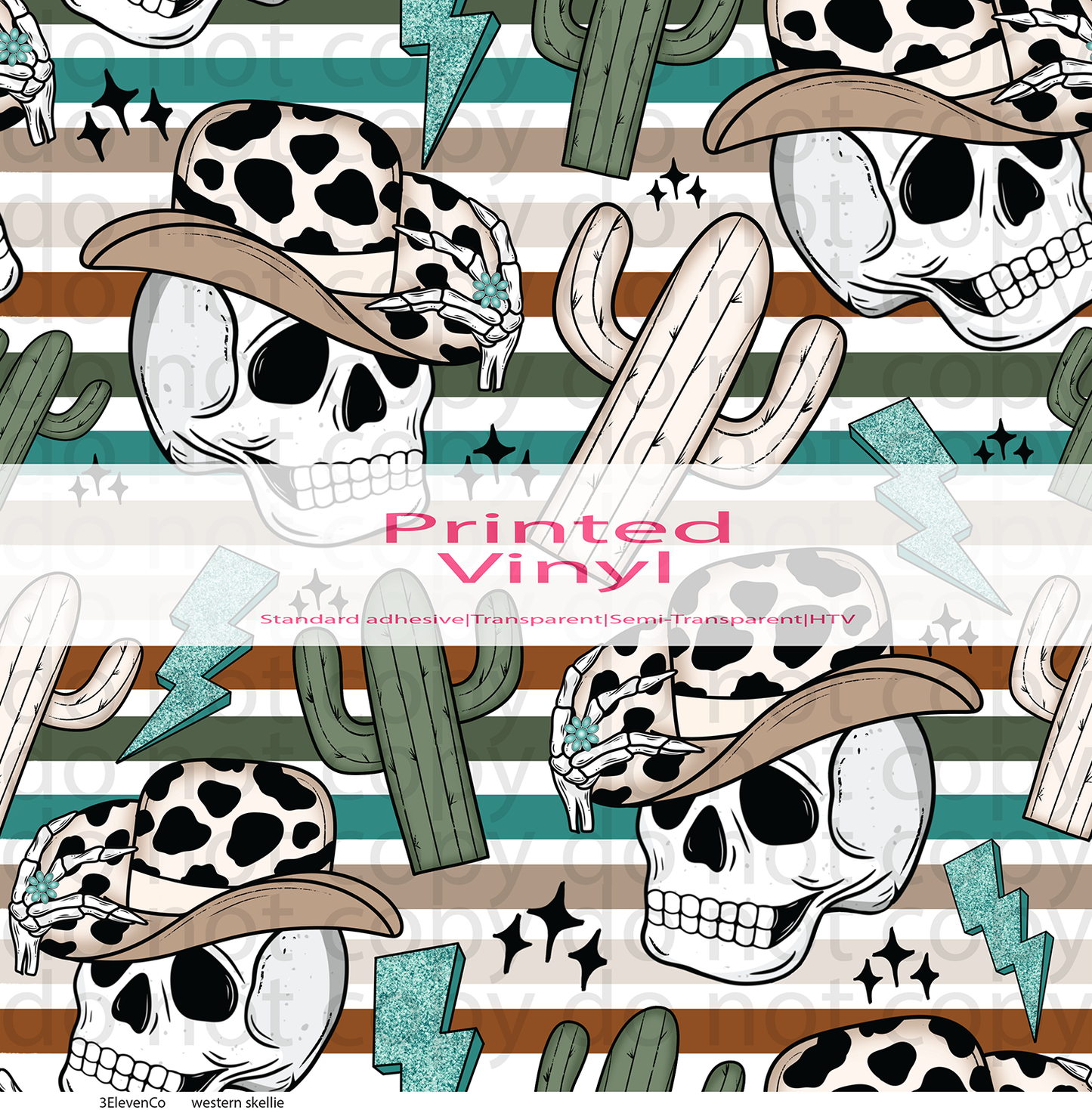 western skellie vinyl sheet | decal | tumbler wrap | sublimation print