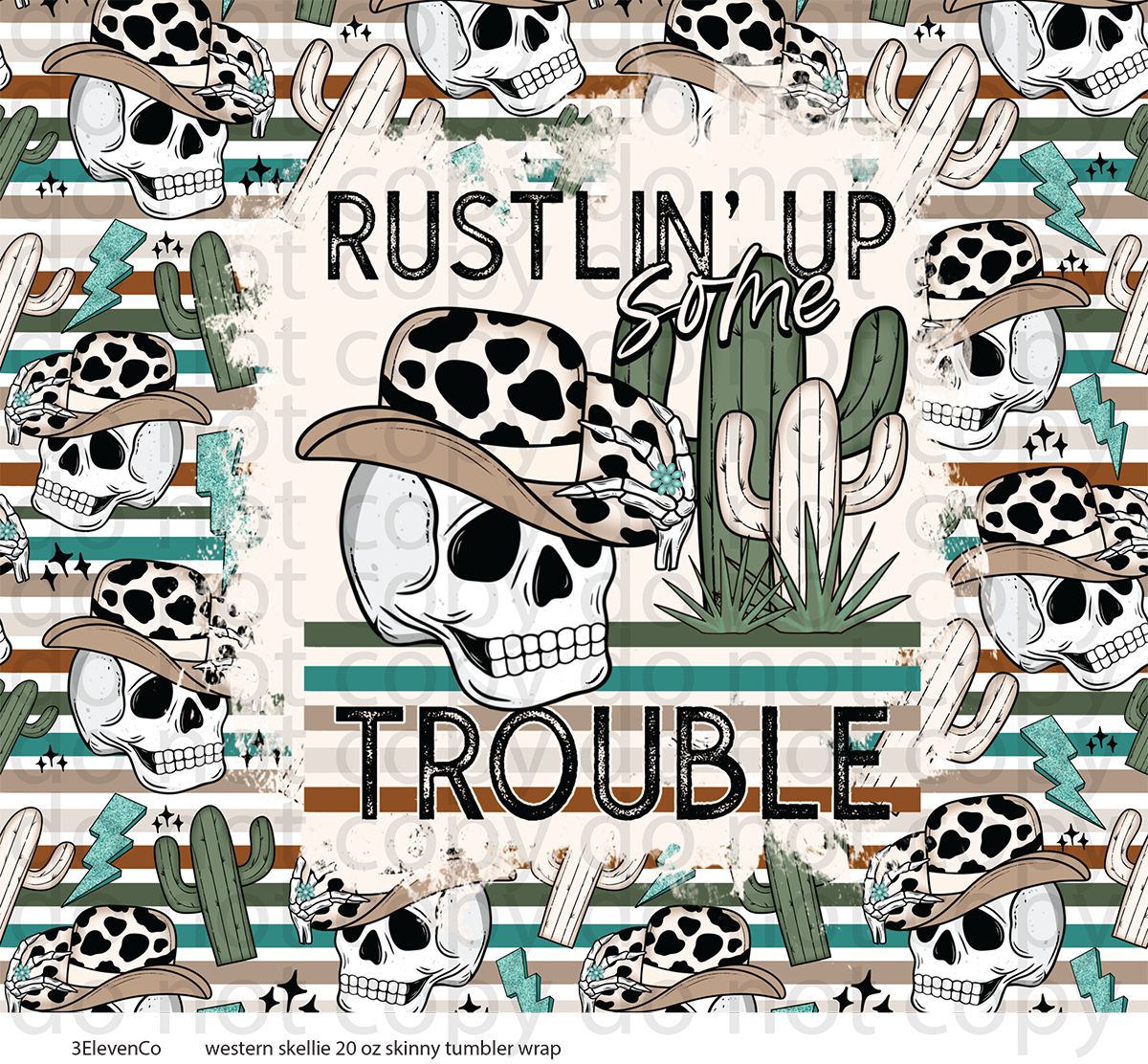 western skellie vinyl sheet | decal | tumbler wrap | sublimation print