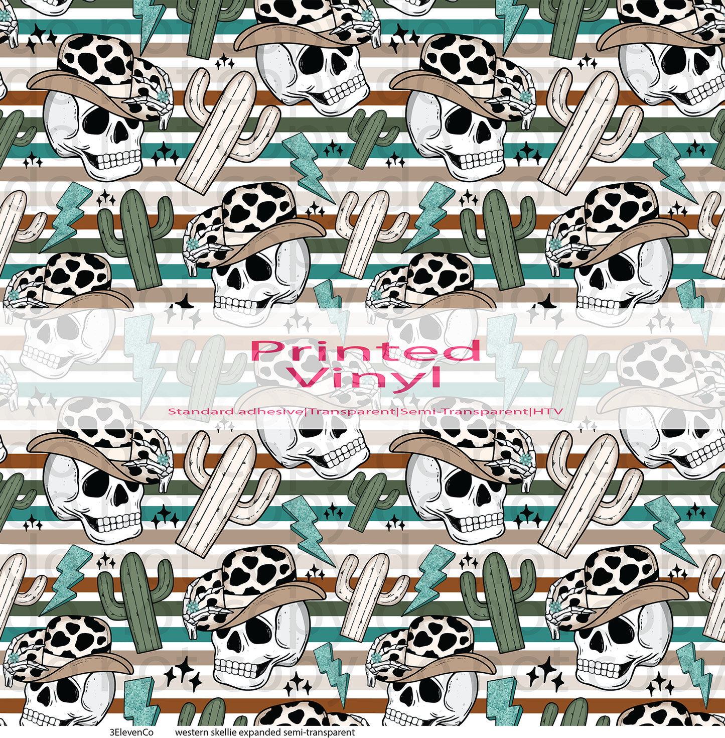 western skellie vinyl sheet | decal | tumbler wrap | sublimation print