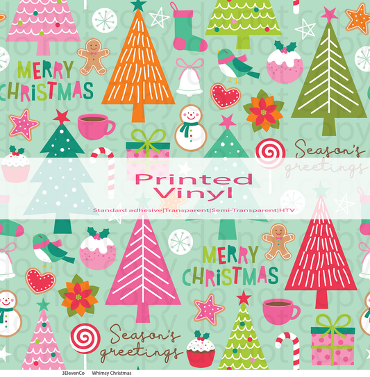 Whimsy Christmas vinyl sheet or decal