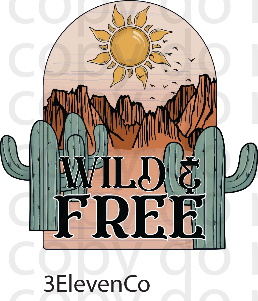 wild & free decal or sticker