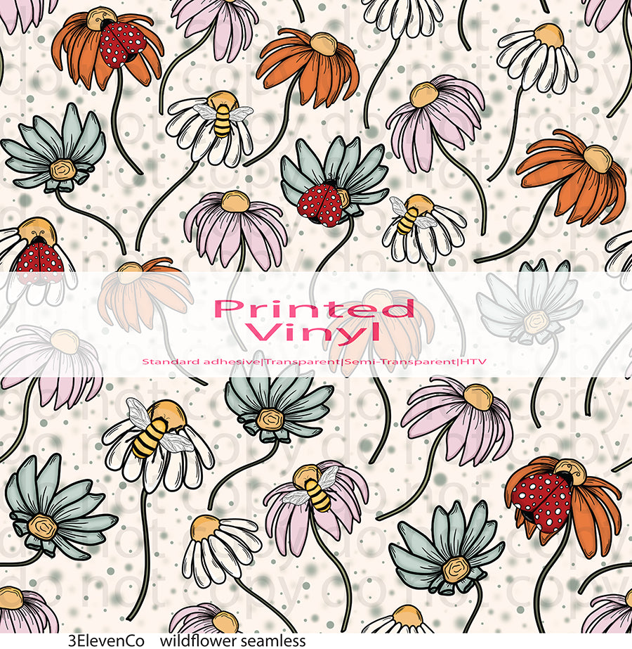 wildflower seamless vinyl sheet