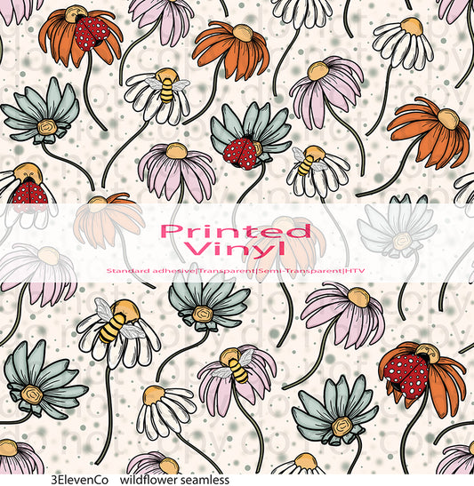 wildflower seamless vinyl sheet