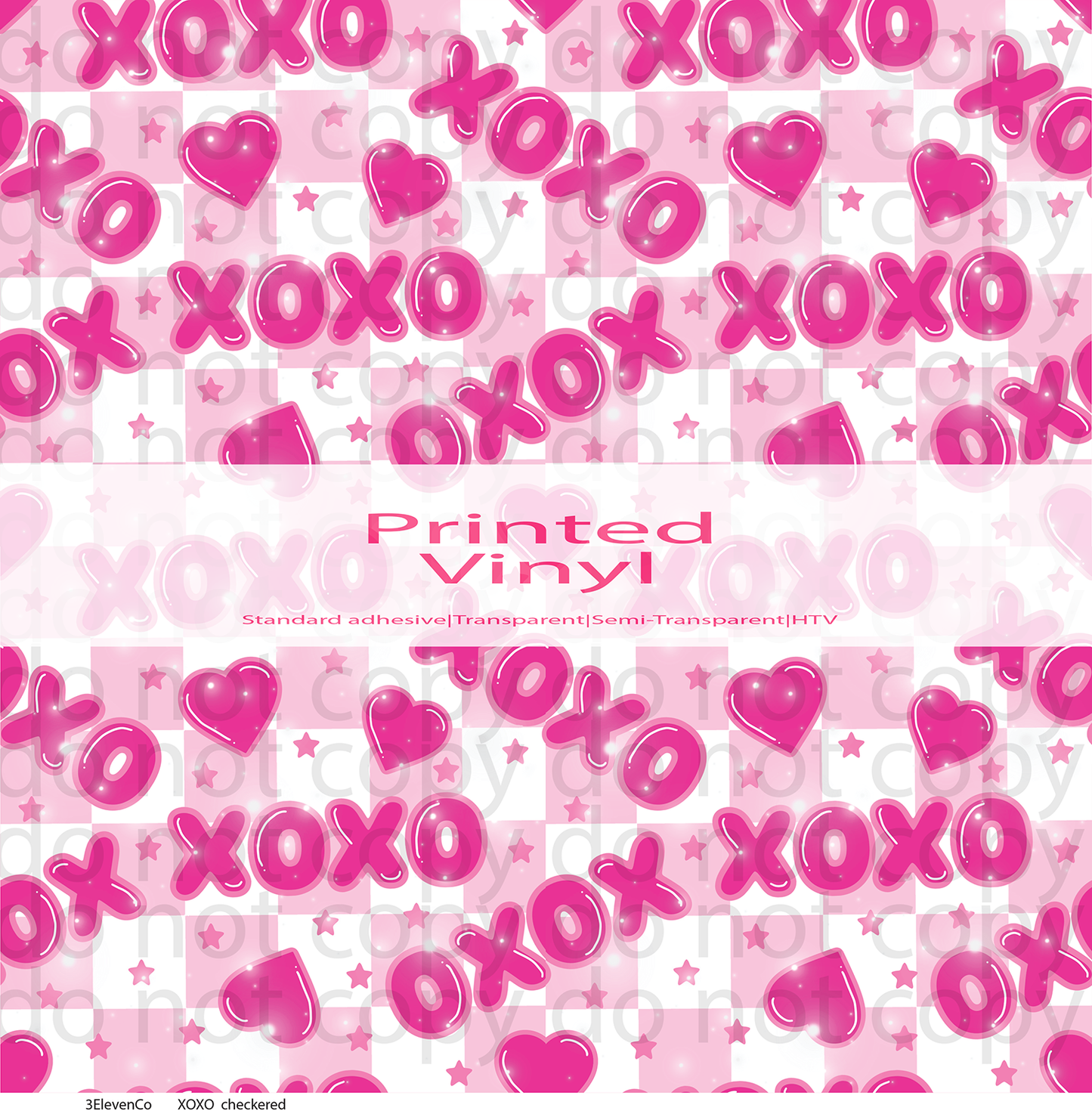 xoxo checkered vinyl sheet