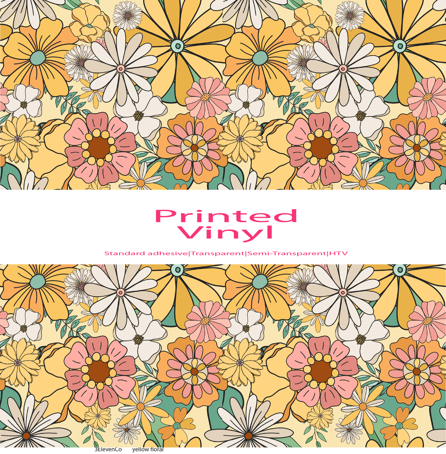 yellow floral vinyl sheet