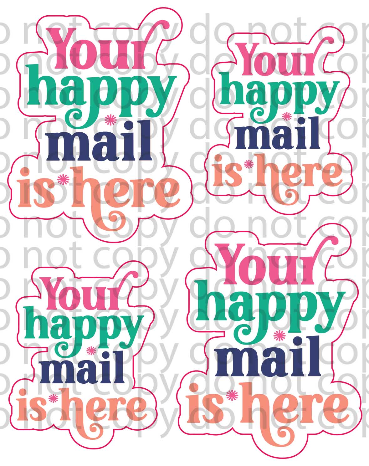 branded happy mail stickers