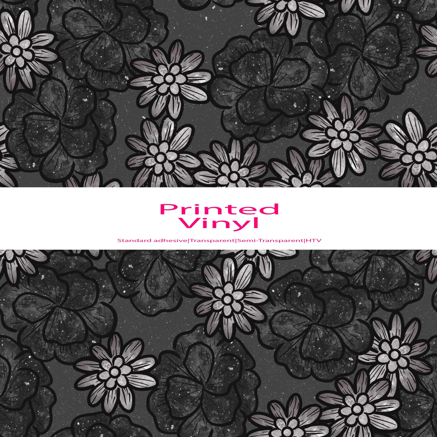 Black floral vinyl sheet