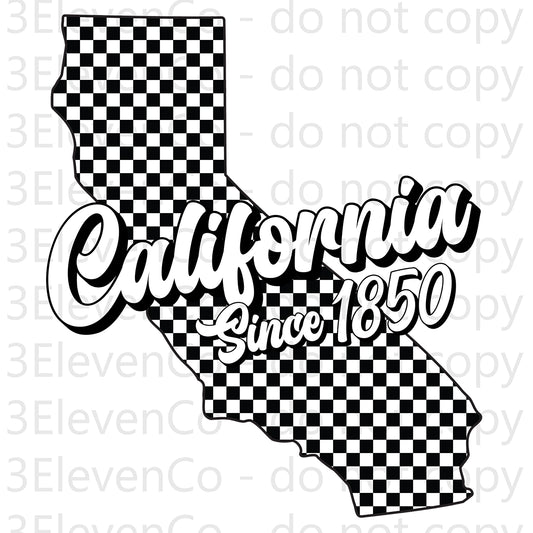 SD 2024 California checkered decal or dtf transfer