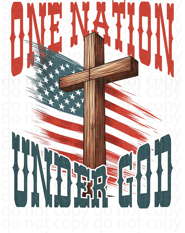 one nation under God vinyl decal| UV DTF decal| DTF or sublimation print