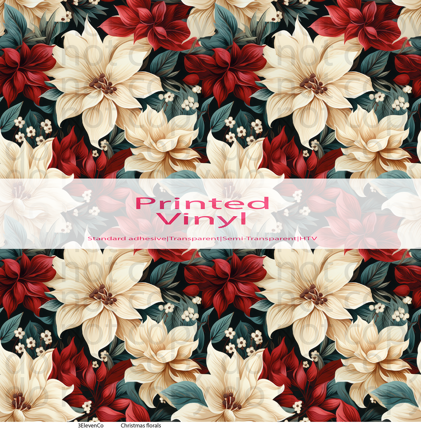 Christmas florals vinyl sheet