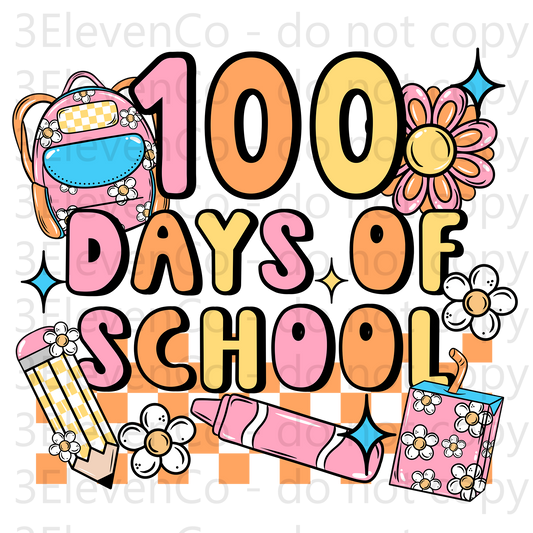 CS 2024 100 days of school pink or blue UV DTF decal (dec)