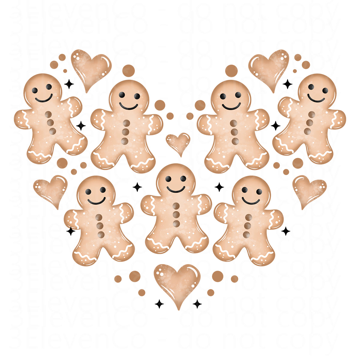 cs 2024 gingerbread heart UV DTF decal | DTF print