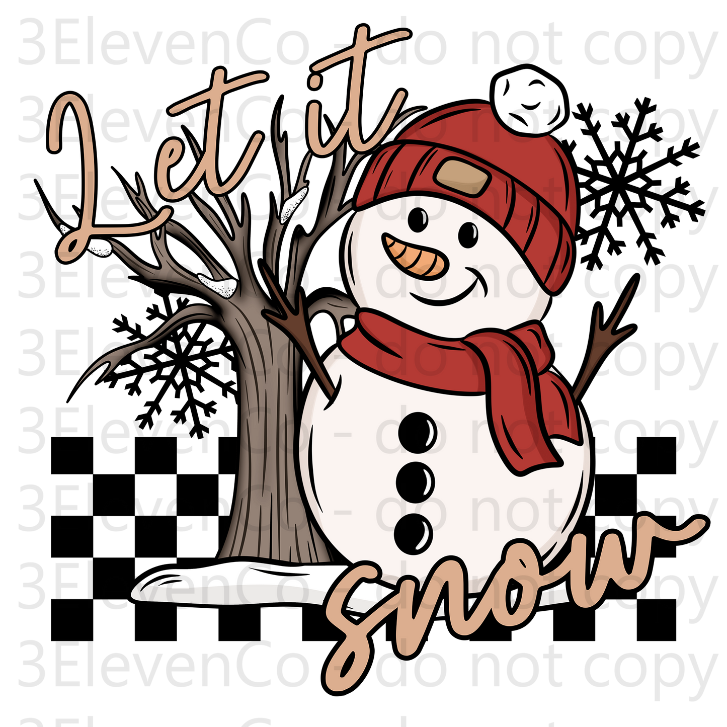 CS 2024 let it snow UV DTF decal (dec)