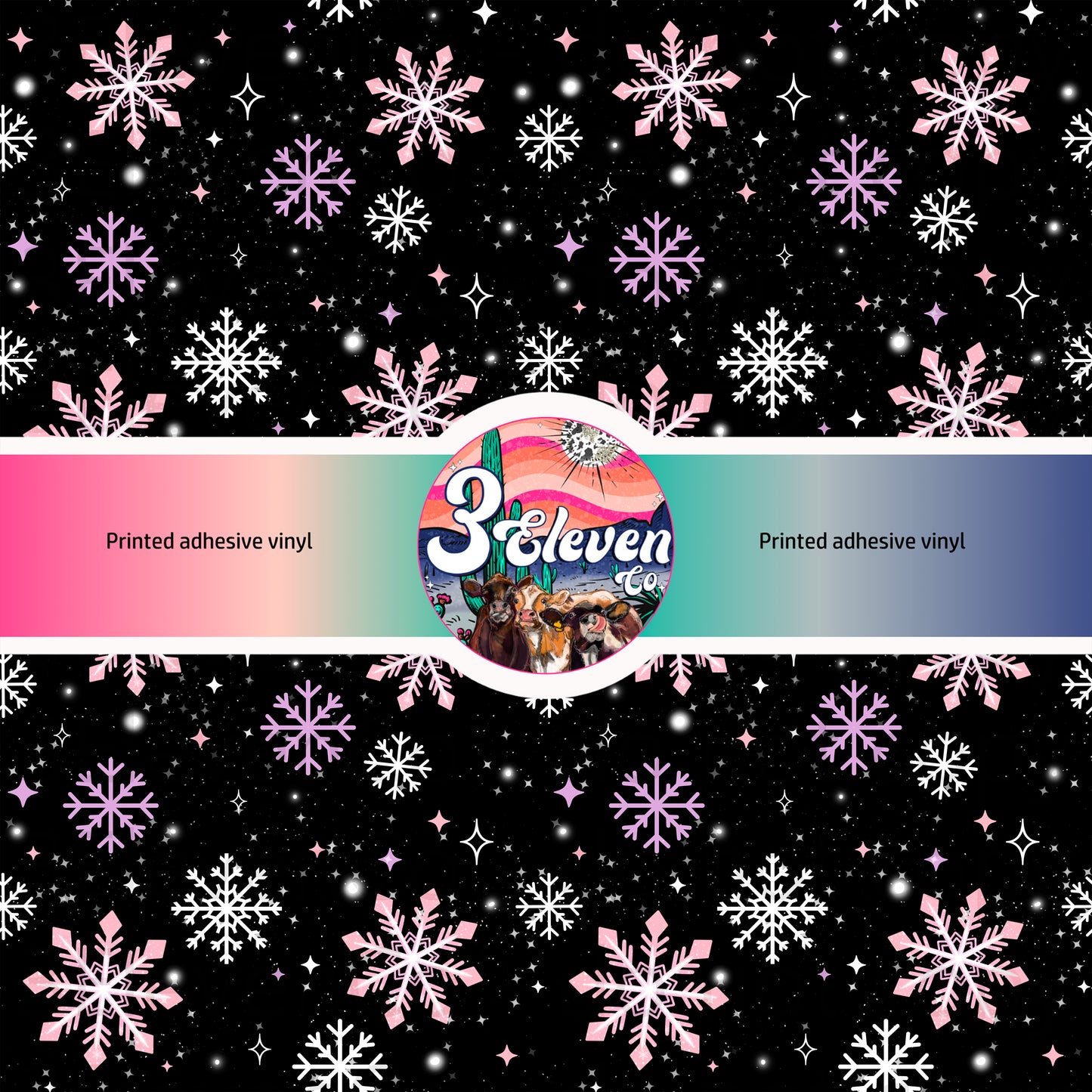 CS 2024 pink and purple snowflakes seamless vinyl sheet oct