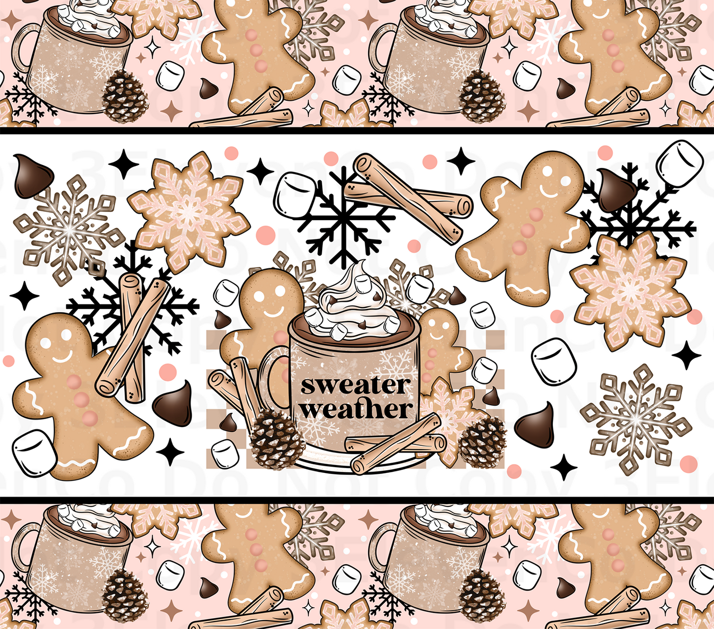 CS 2024 sweater weather gingerbread vinyl sheet | decal | UV wrap | vinyl wrap | DTF (oct15)