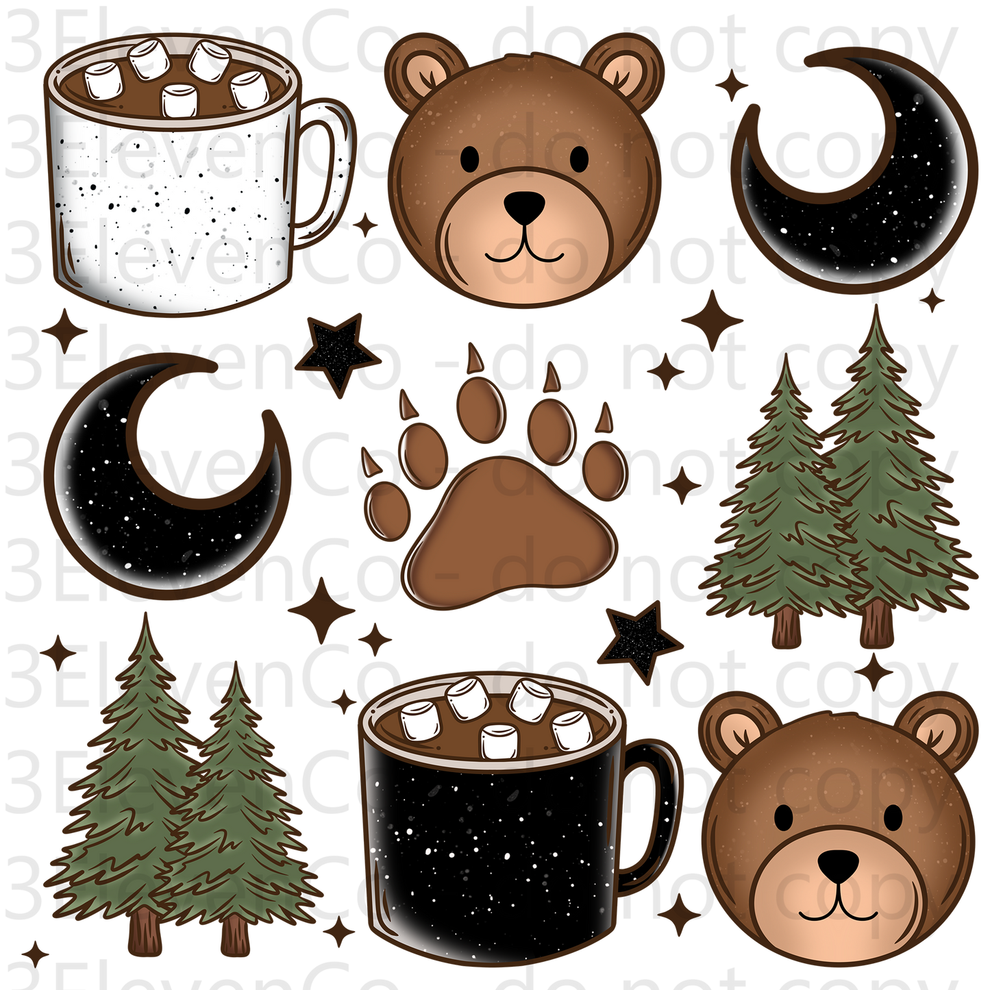 CS 2024 bear_camping vinyl sheet | decal | UV wrap | DTF sept