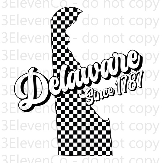 SD 2024 Delaware checkered decal or dtf transfer