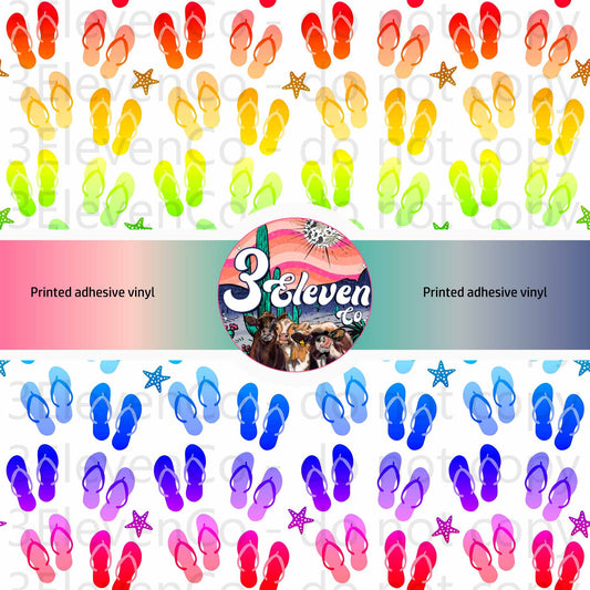 2025 rainbow flipflops seamless
