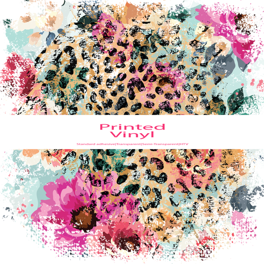 Floral Leopard Vinyl Sheet