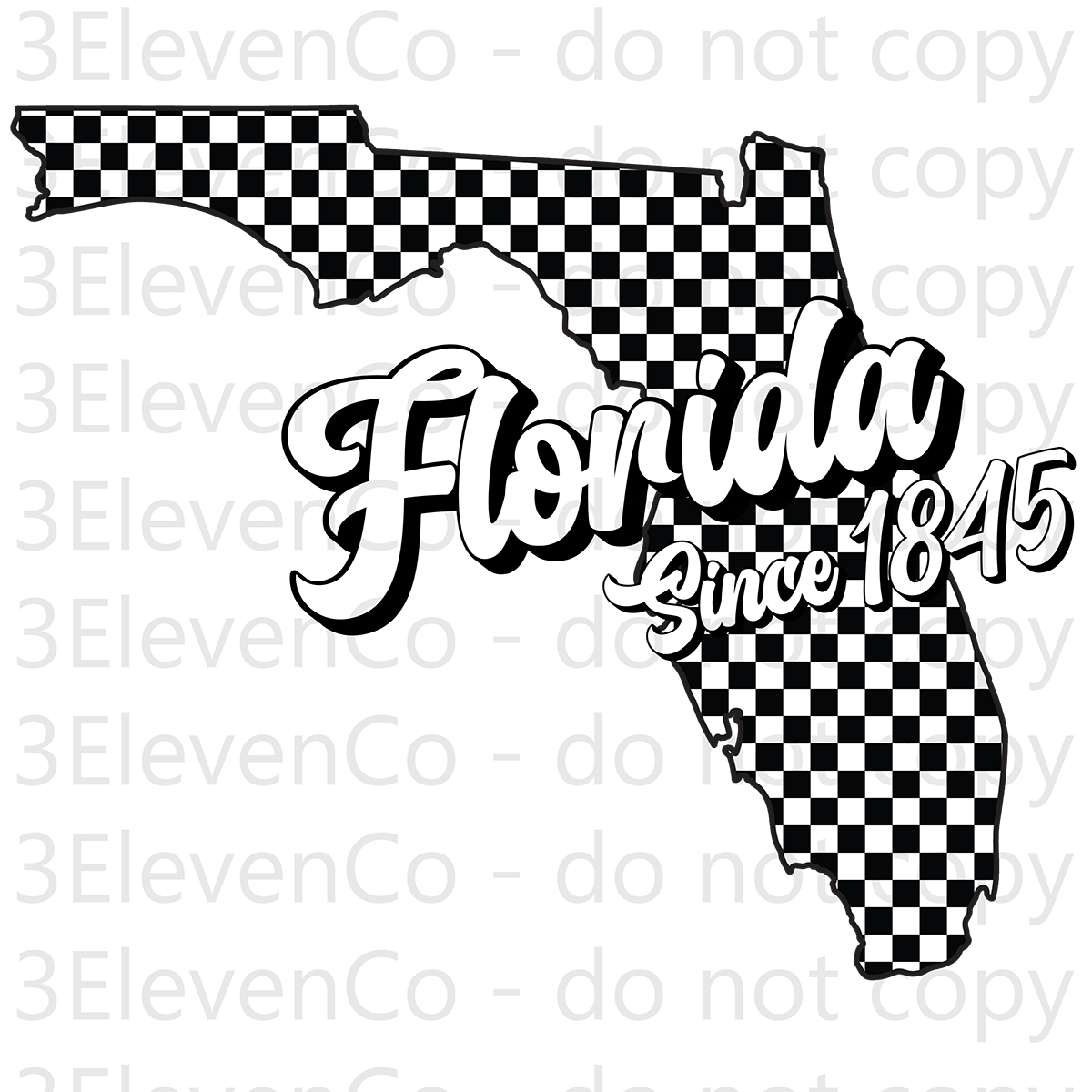 SD 2024 Florida checkered decal or dtf transfer