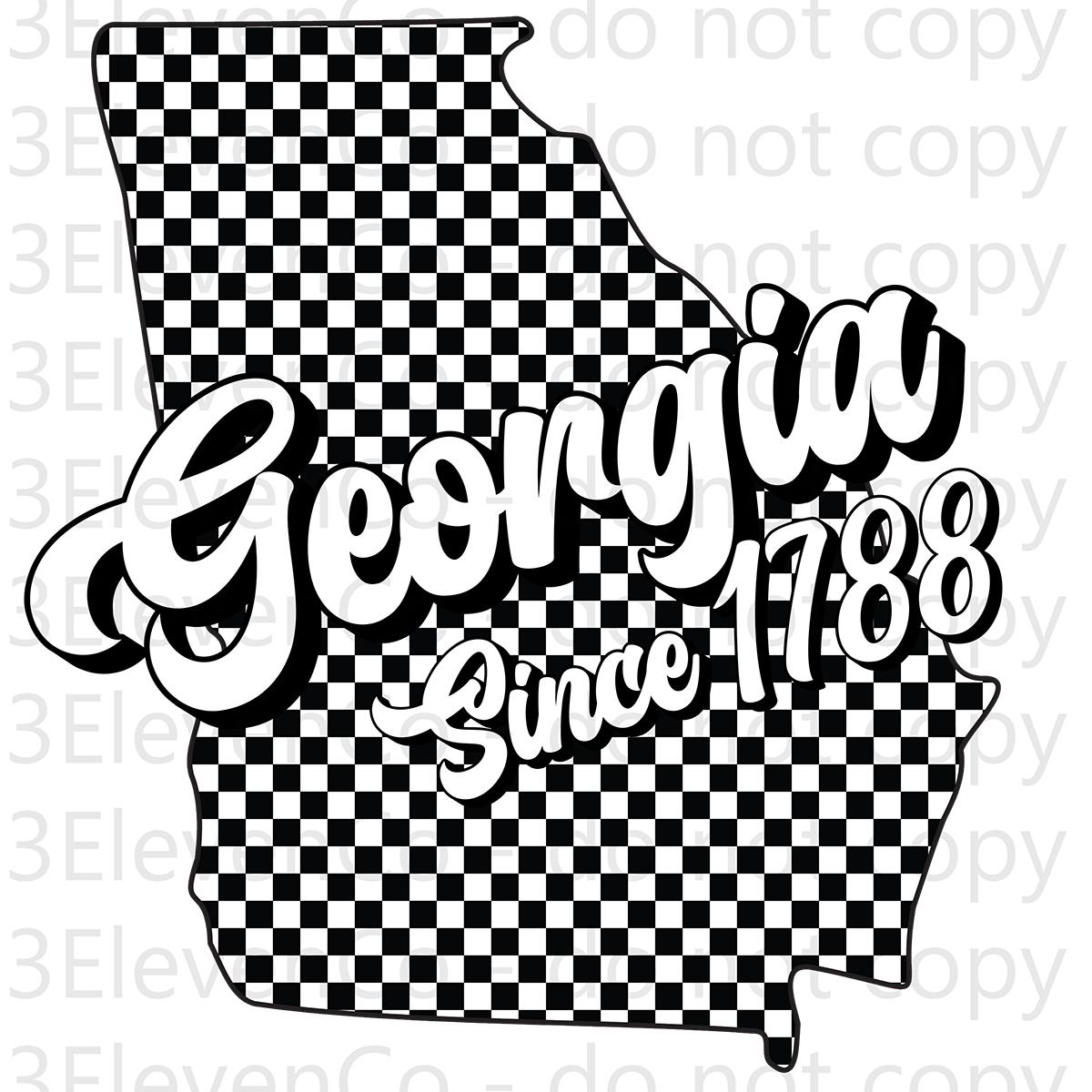 SD 2024 Georgia checkered decal or dtf transfer