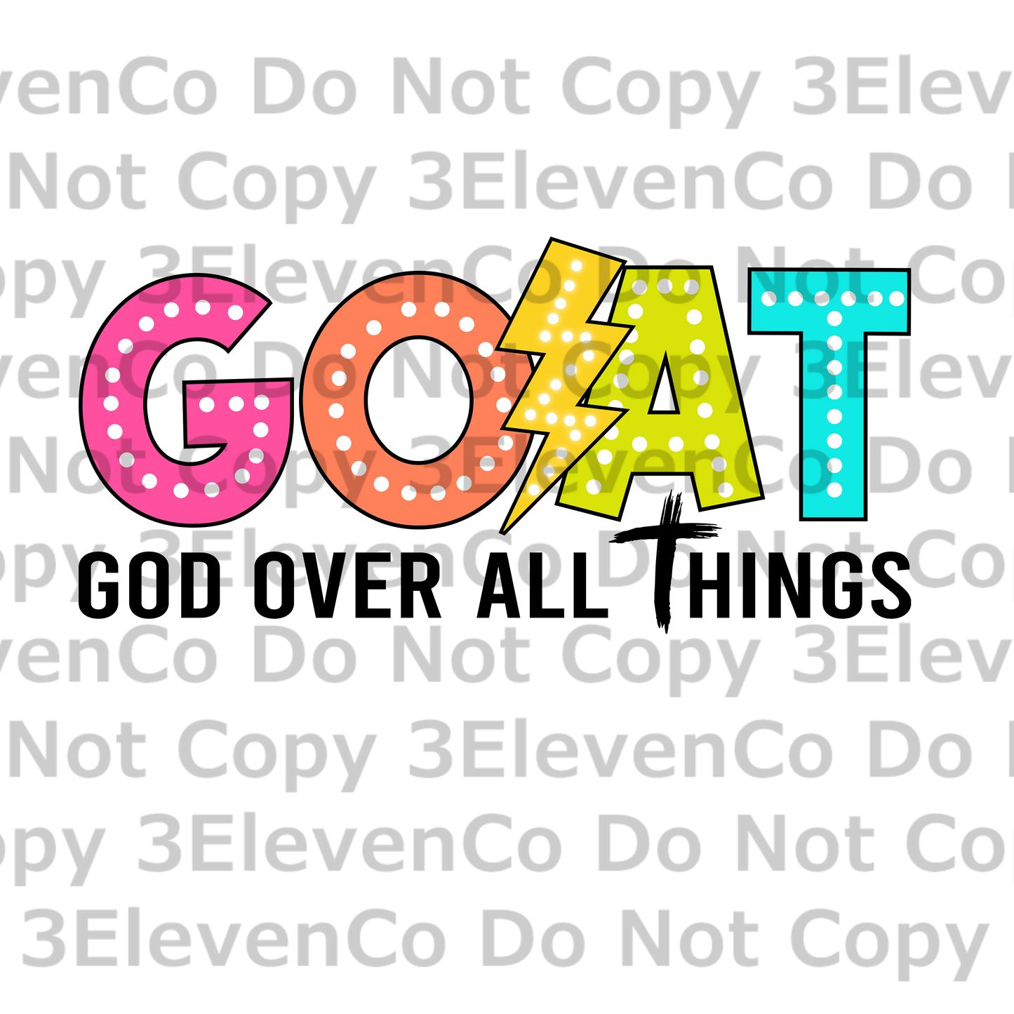 GOAT God over all things vinyl decal| UV DTF decal| DTF print