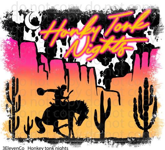 Honkey tonk nights decal