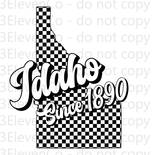 SD 2024 Idaho checkered decal or dtf transfer